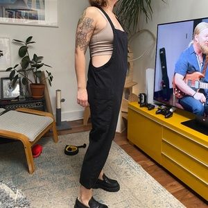 Cotton/linen blend overalls